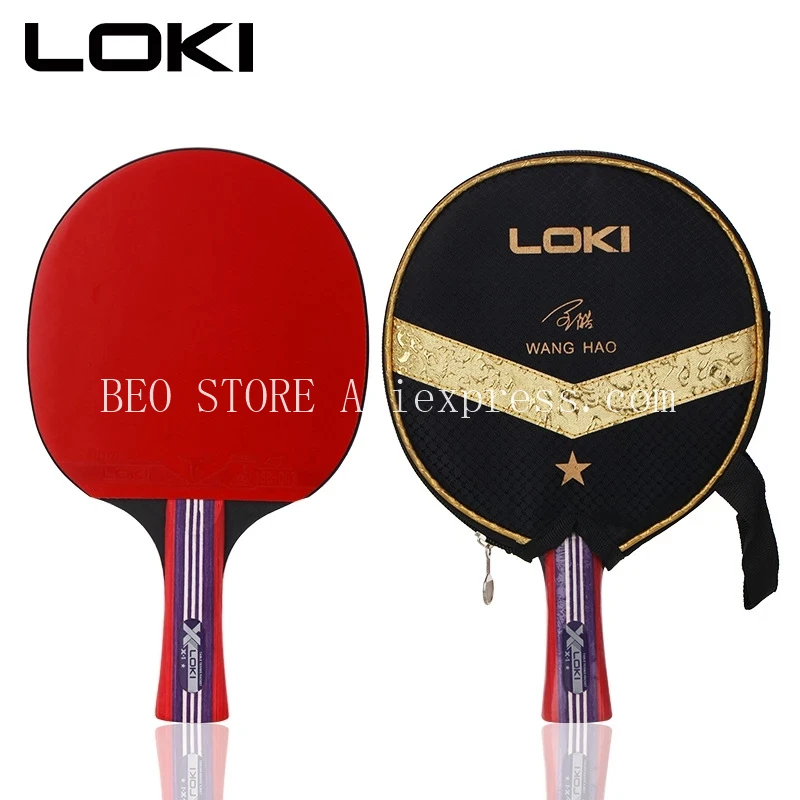 LOKI X1 Table Tennis Racket with LOKI RXTON Rubber Sponge Racket Bag Case 1-Star Original LOKI Ping Pong Bat Paddle