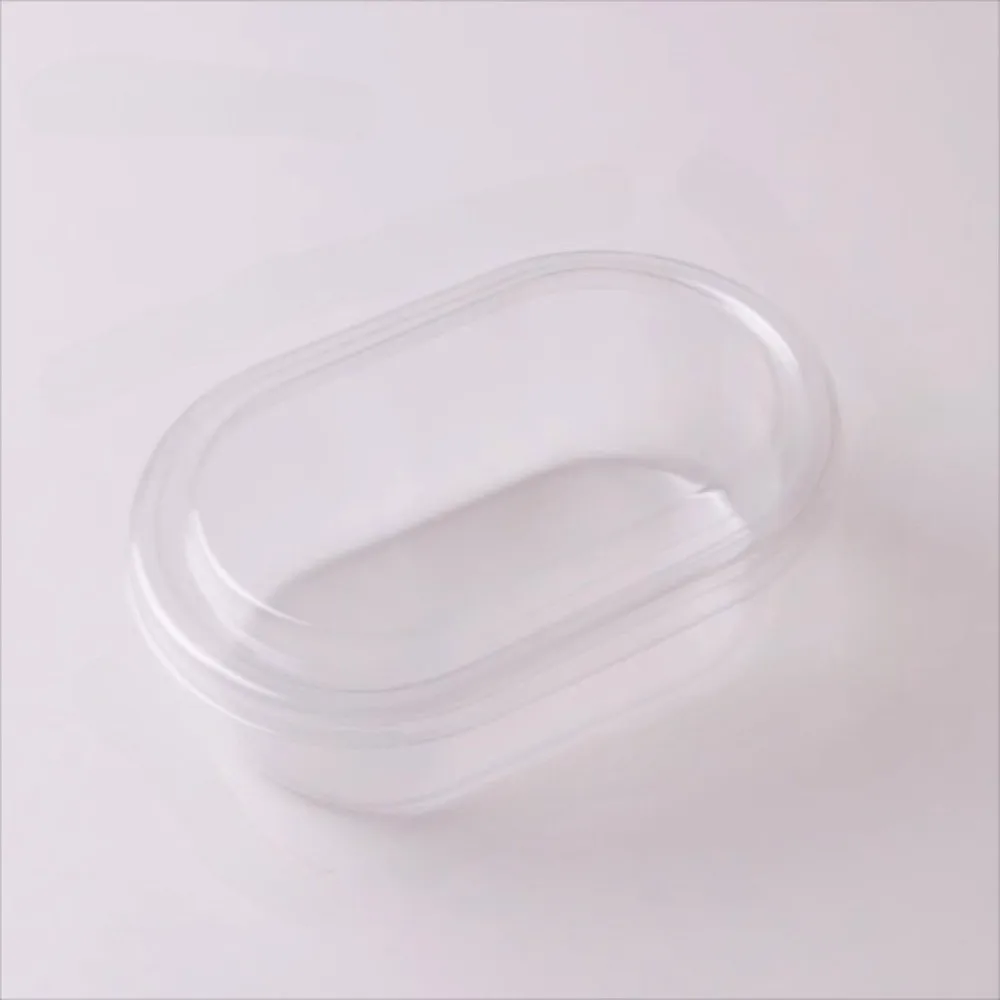 

50pcs Clear Dessert Container with Lid 500/280ML Oval Cake Packing Box Individually Packaged Cake Container