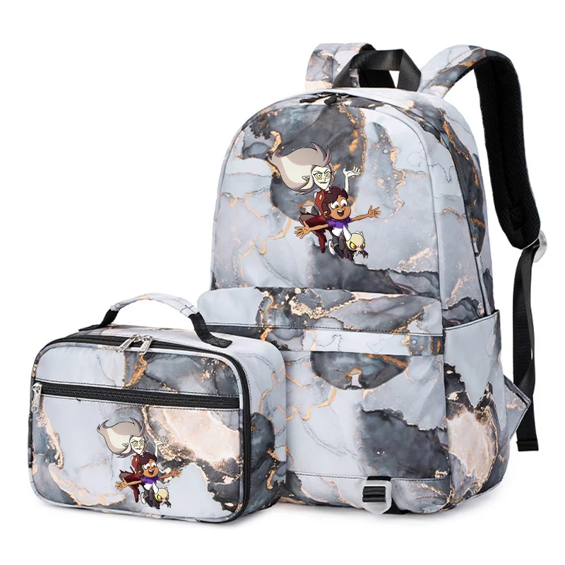 

Disney The Owl House Multi Pocket Backpack with Lunch Bag Rucksack Casual School Bags for Men Women Teenagers Sets