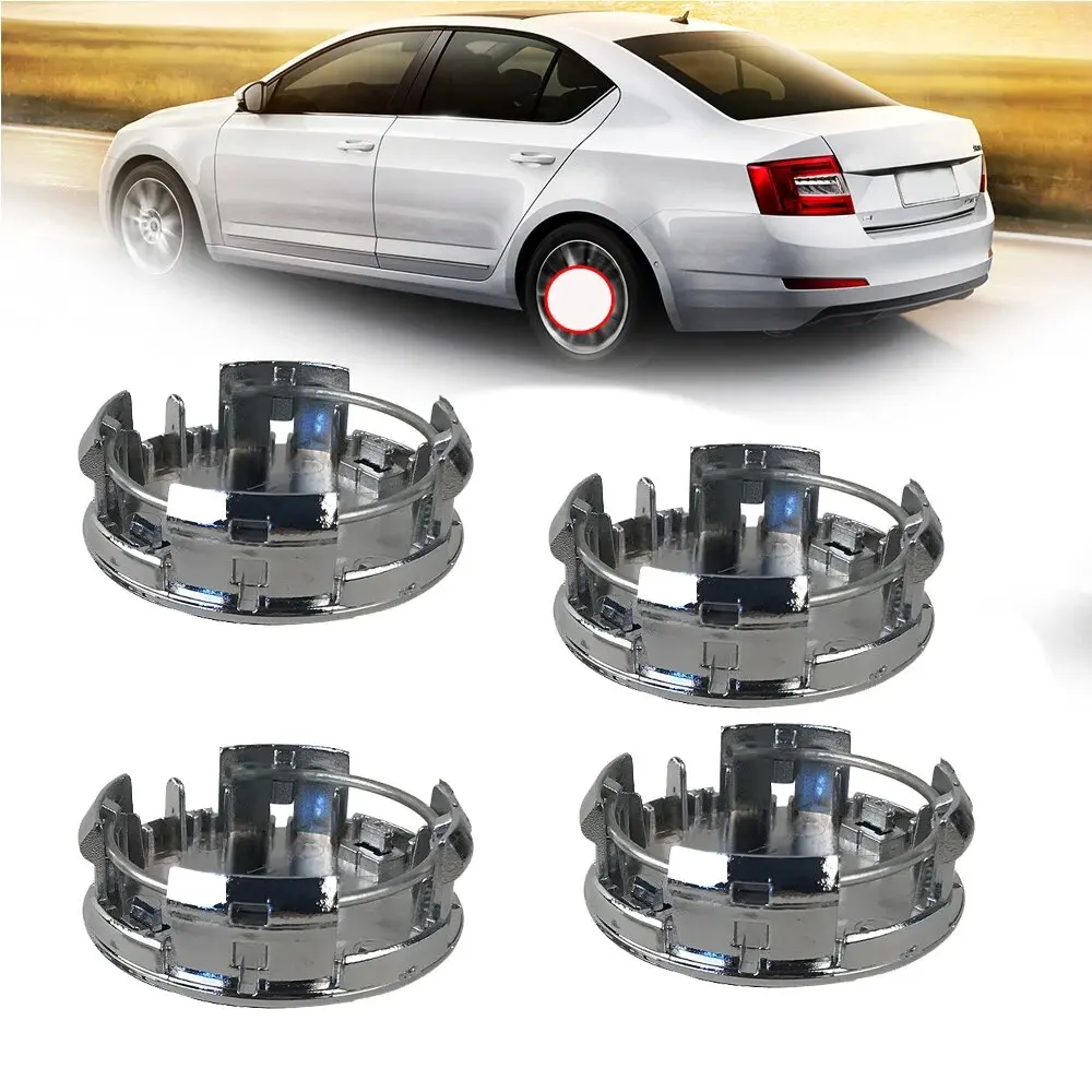 4Pcs 52.9MM 42603-0D210 Chrome Plastic Car Wheel Center Hub Cap Dust Cover Black Surface  For Toyota Vios