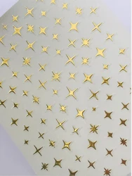 3D plata/oro rosa Cruz hueca estrella pegatinas para decoración de uñas diseño autoadhesivo Cruz hueca estrella uñas/pegatina de decoración artística corporal
