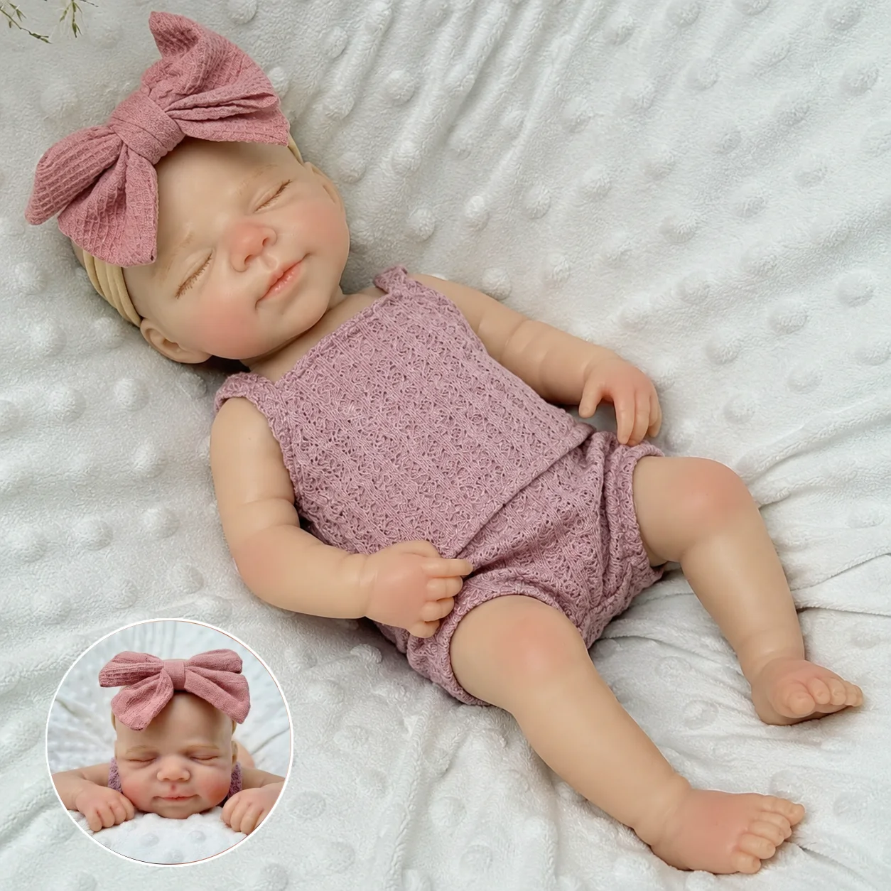 Close Eyes Pascale 33cm Full Solid bebé reborn de silicona completo Doll Paint Reborn Doll Soft Touch Open Mouth Bebe Doll