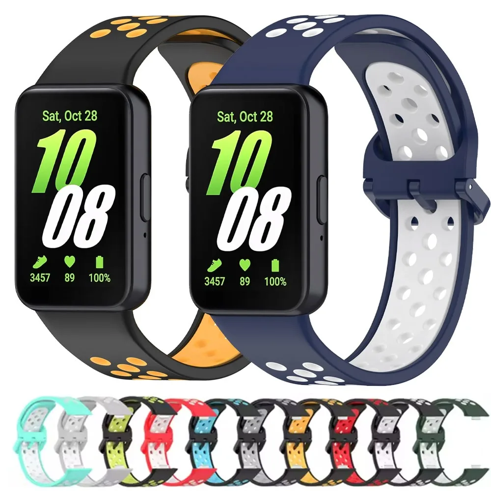 Sports Silicone Strap for Samsung Galaxy Fit 3 Comfortable Breathable Band for Samsung Galaxy Fit 3 Two-color Belt Accessories