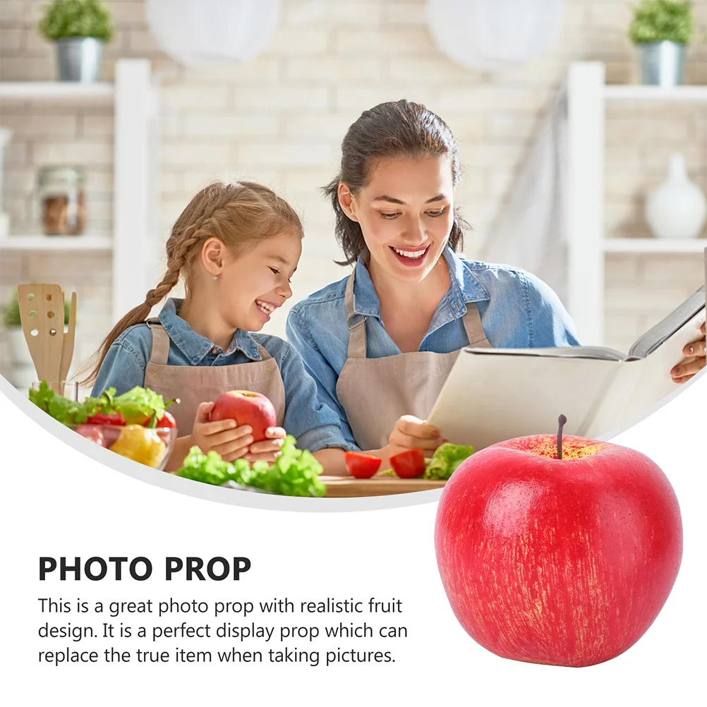 5 Pcs Simulation Apples Model Artificial Fruit Decoration Modeling Red Pu Lifelike