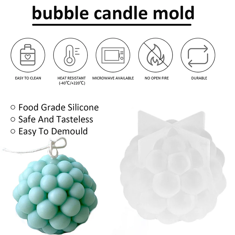 Non-stick Bubble Cube Candles Silicone Mold 3D Cube Pyramid Aromatherapy Candle Resin Mould Gypsum Craft Making Molds Home Decor