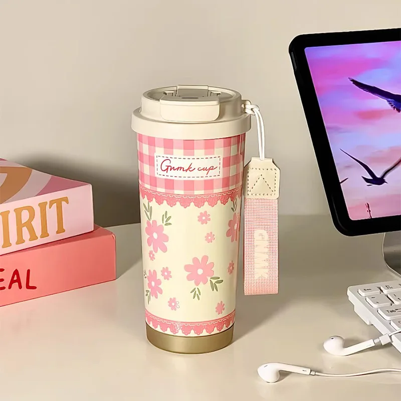

Ceramic Liner Thermos Cup Ice Americano Coffee Cups Double Wall Stainless Steel Vacuum Insulated Thermal Mug Tumbler Water Cup