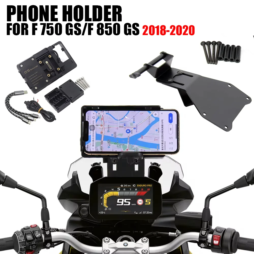 Motorcycle GPS Navigation bracket Phone Stand Holder WIRELESS CHARGING For BMW F 850 GS F 750 GS F850 F750 GS 2018 2019 2020