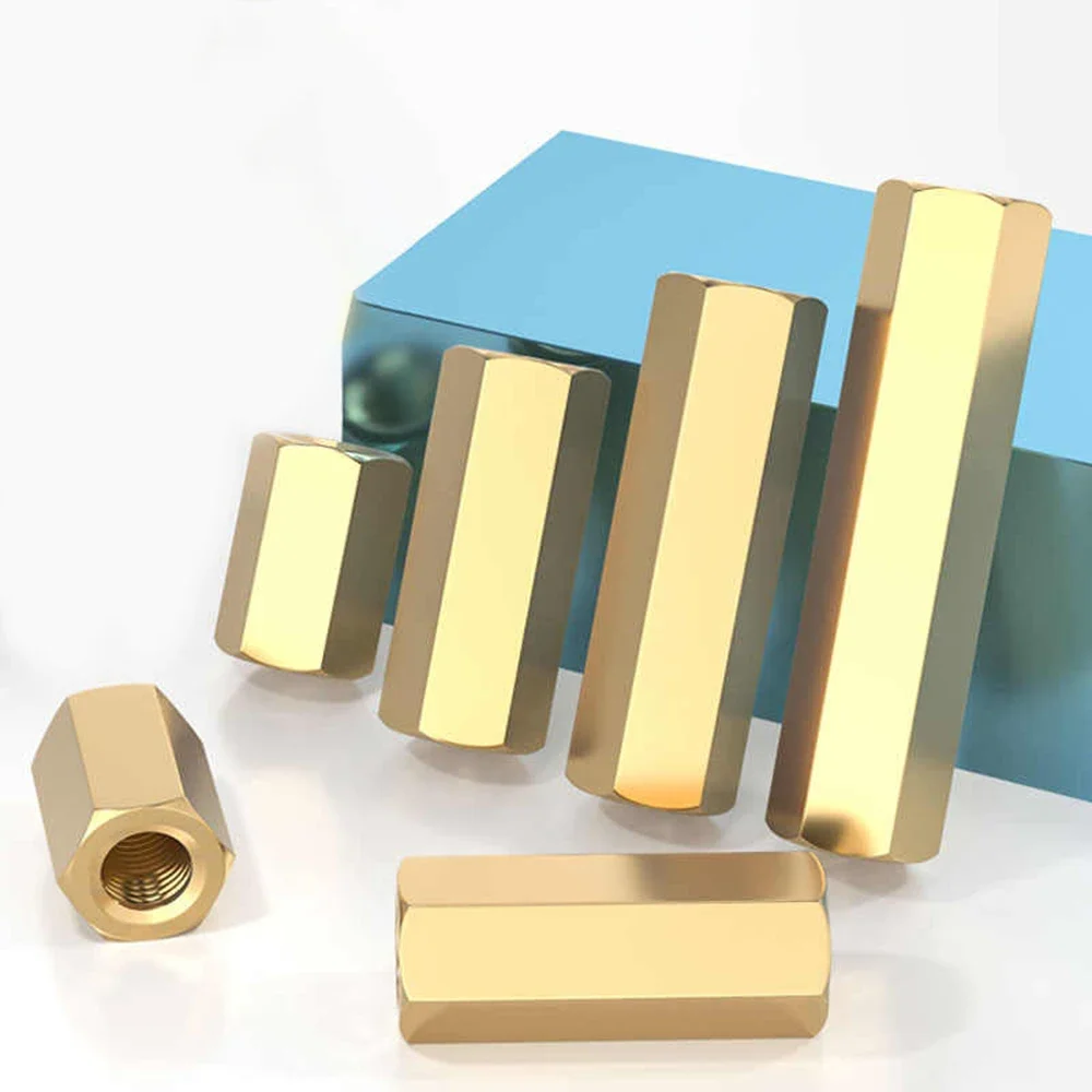 5 Pcs -20 Pcs Brass Internally Threaded Hexagonal Nut Column Double-Pass Hex Copper Column M3-M4 Length 5/10/20/25/30/35/36/40mm