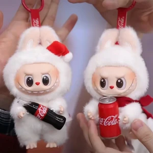 Orijinal coca-cola, labubu bir dizi peluş macaron 3.0 / vinil yüz, bebek, şekil, aksiyon, anahtarlık kolye masa dekorasyon, çocuklar hediye En çok satılan 12 coca-cola anahtarlık-10 numara