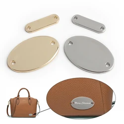 5PCS Bag Decorative Buckle Two-color Metal Blank Stamping Label Jeans Shoes Hat Oval DIY Blank Name Label