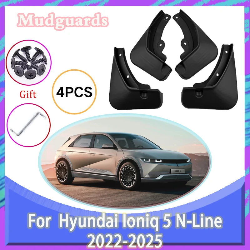 

4PCS Car Mud Guards For Hyundai IONIQ 5 2025 Accessories N-Line 2020 2021 2022 2023 2024 Mudflaps Splashguards Fender Auto Tools