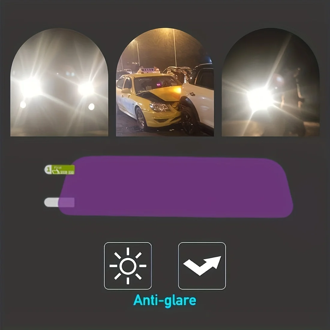 Anti-Glare Car Interior Mirror Film Rearview Mirror Anti Fog Film Auto Night Reversing Glare Protection Sticker Accessories view 5