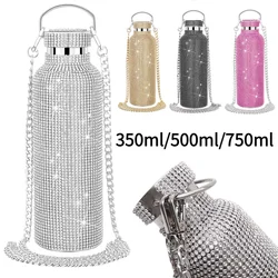 350ml/500ml/750ml NEW  Bling Diamond Thermos Bottle Insulated Rhinestone Vacuum Cup Water Bottle Stainless Steel Flask Bottle