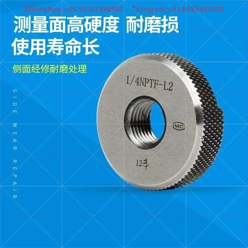 3Pcs NPTF Cone Thread Ring Gauge Set, Size 1/8,1/4,1-1/2 NPTF Taper Thread Ring Gage for Pipe Thread
