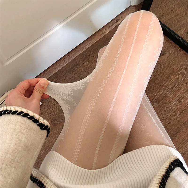 

Summer Sexy Striped Badystocking Black Lace Jumpsuit Pantyhose Thigh High Cute Maid Stocking Transparent Fish Net Heart Stocking