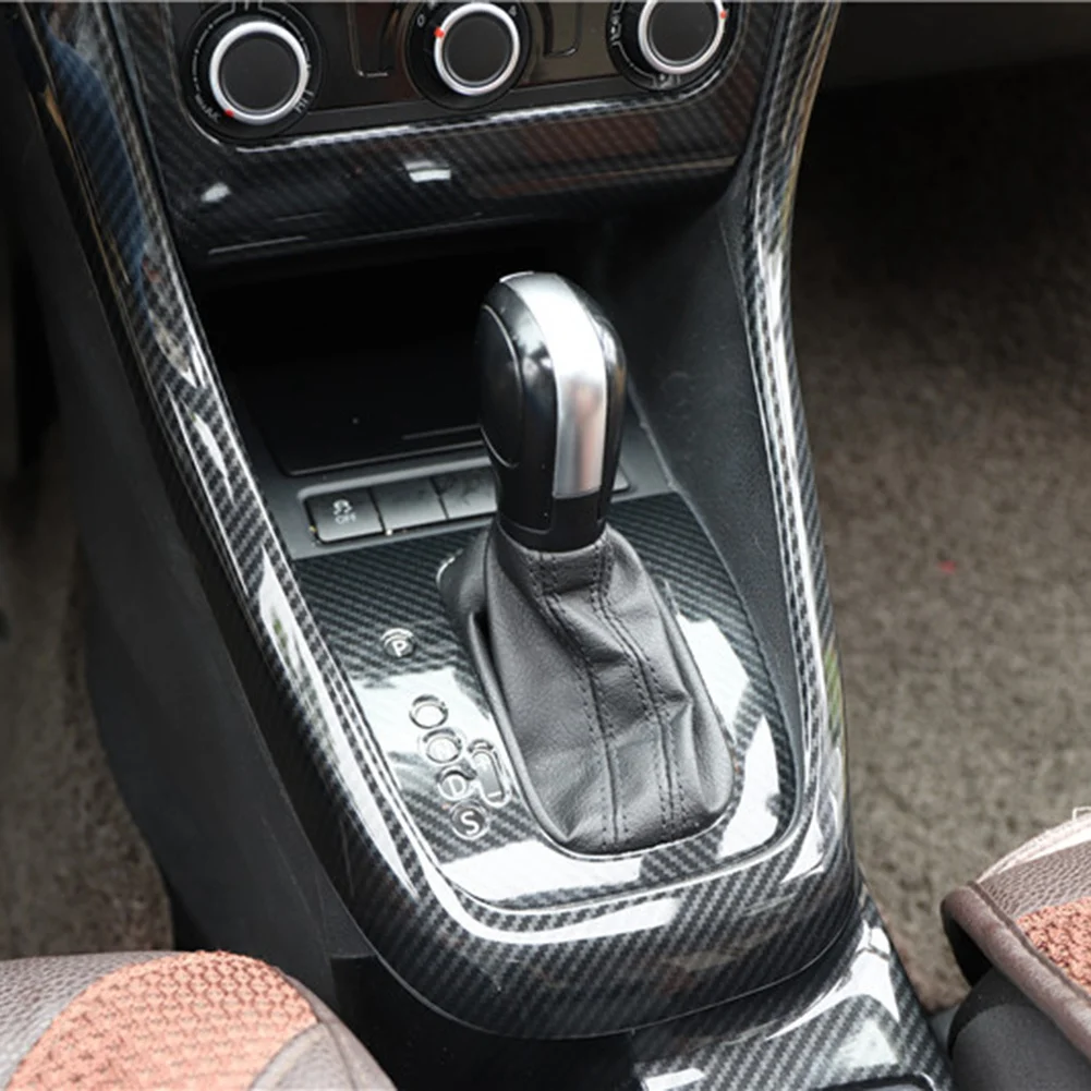 탄소 섬유 중앙 콘솔 기어 시프트 U형 커버 트림 프레임, 골프 6 MK6 2008-2012 액세서리