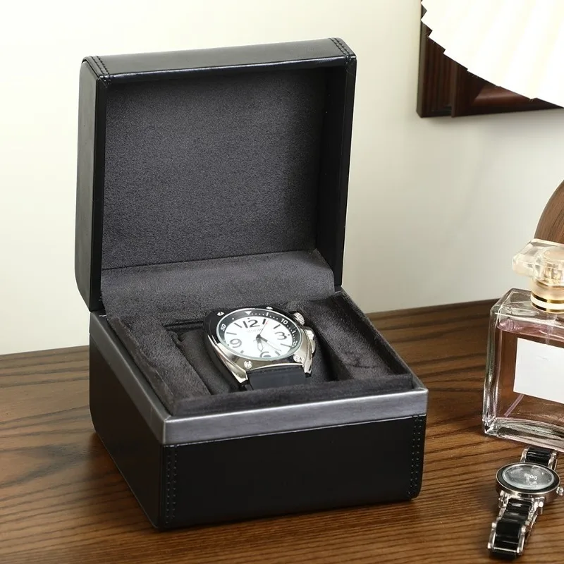 

Leather Watch Storage Box Luxury Waterproof Watches Organizer Case Men's Travel Watches Display Cases Portable Wristwatch Boxes