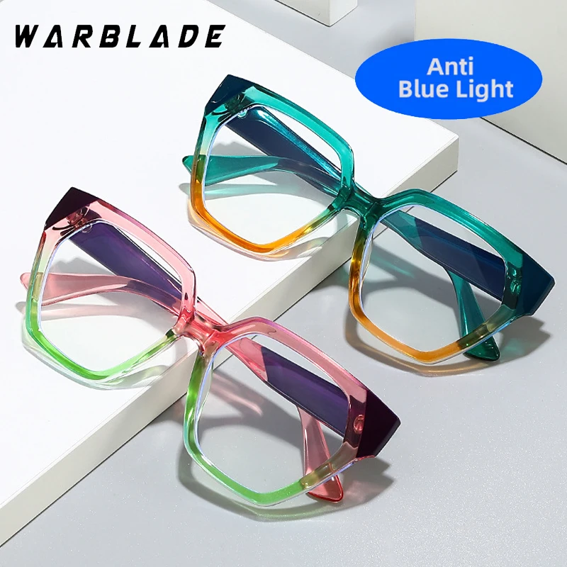 Fashion Polygon Anti Blue Ligh Glasses Women MultiColor Glasses Frames Trendy Brand Design Eyeglasses Prescription Optical Frame