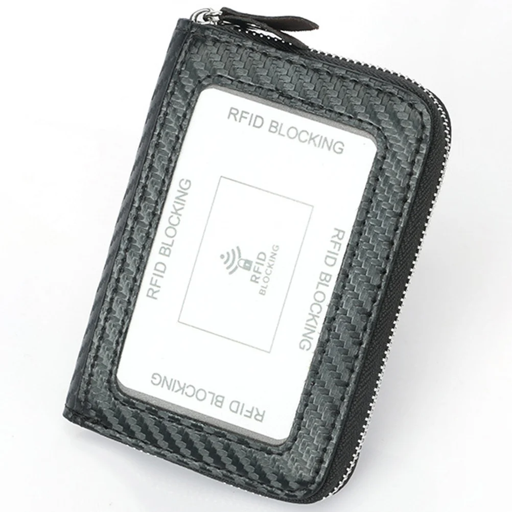 

Rfid Blocking Wallet For Men Pu Zipper Organizer Anti-Theft Business Card Holder Large Capacity Purse Secure Storage