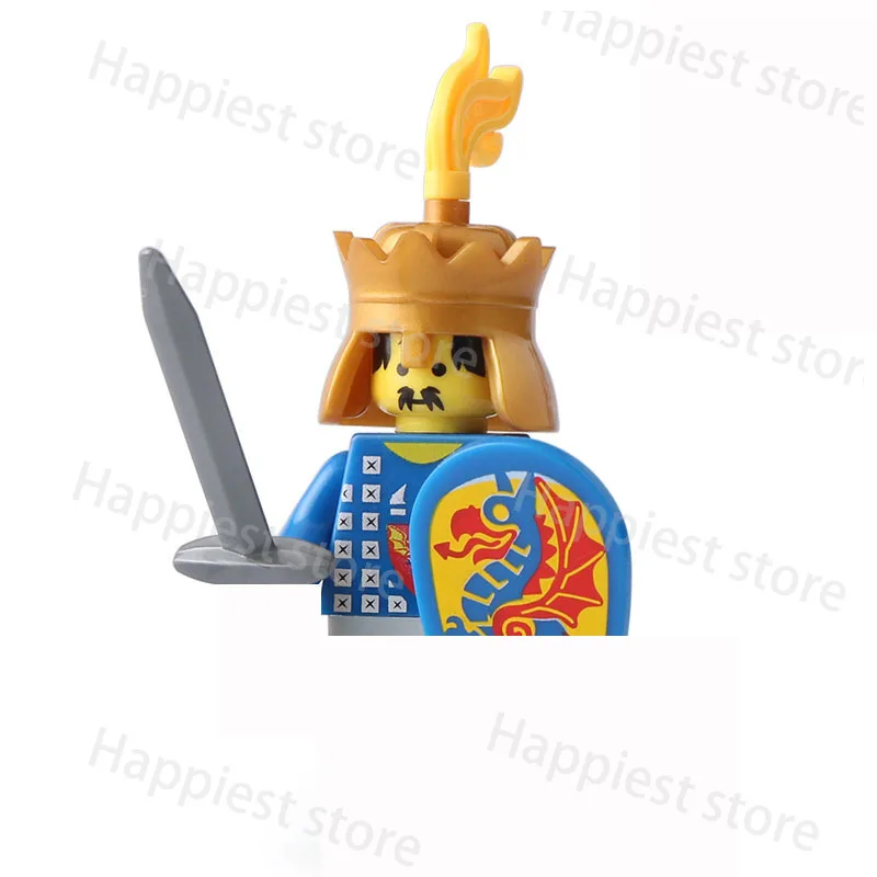 MOC Medieval Roman Knights Corps Building Blocks Military Castle Soldier Figures Helmet Armor Army Wars Weapons Toy Boy Gift