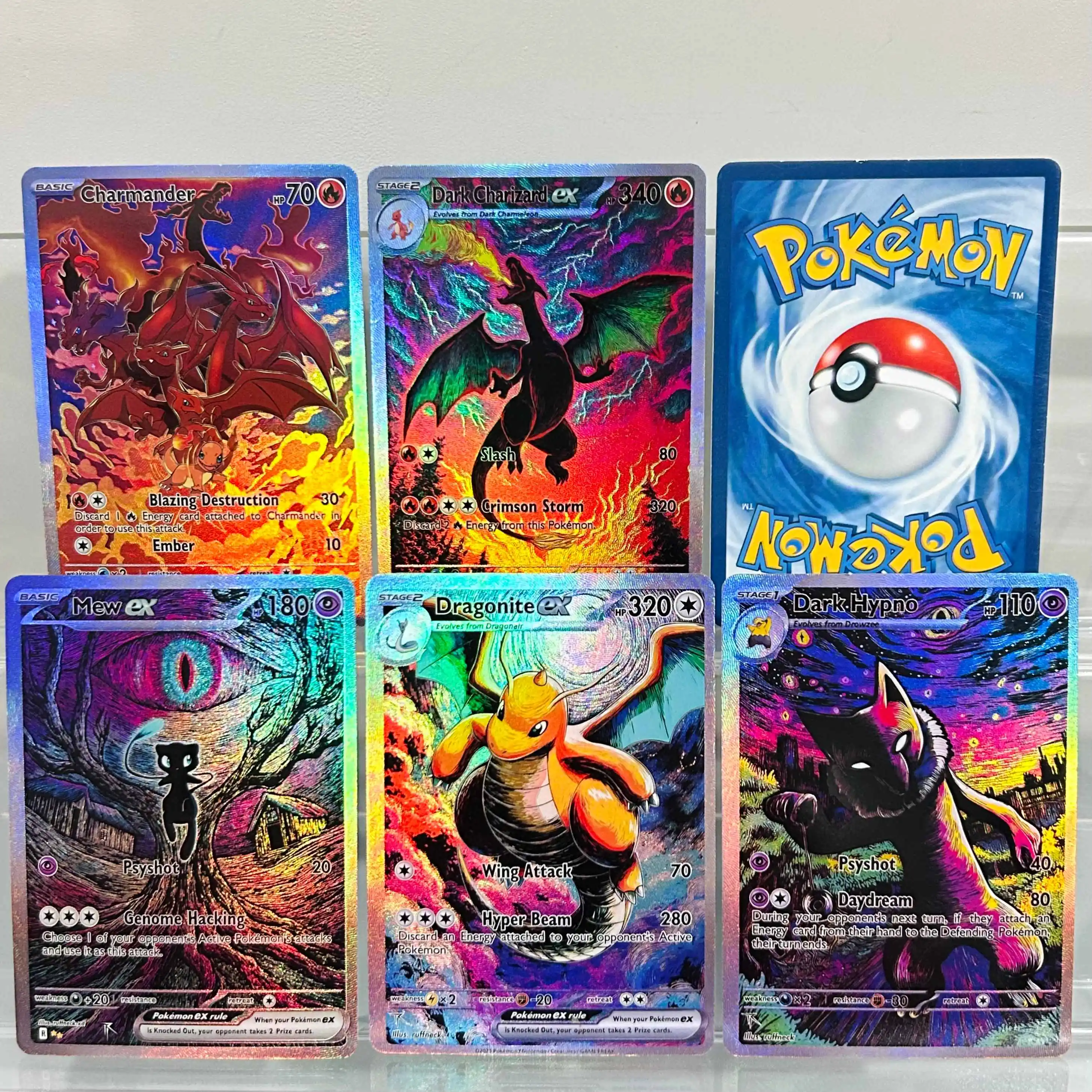  Dark Charizard ex English Card Holographic Foil DIY Premium Anime Collection Card