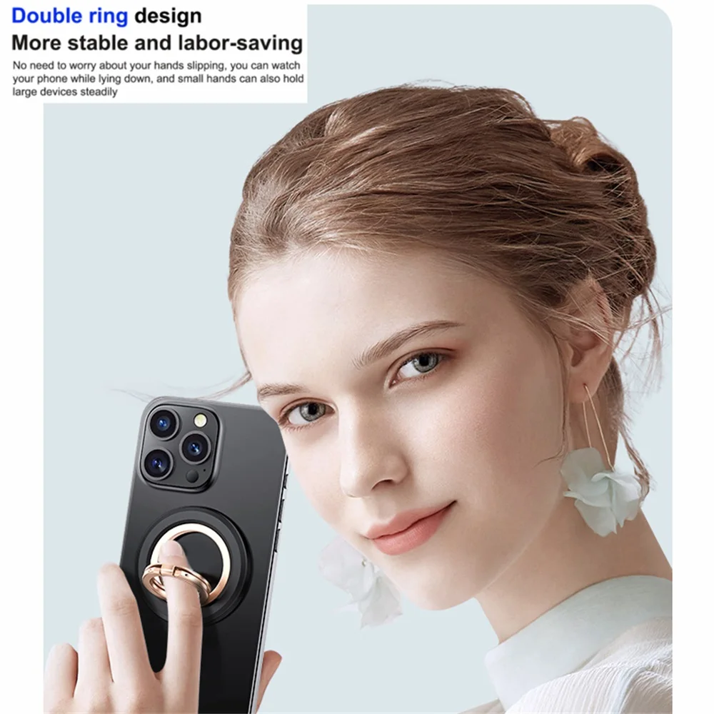 

626, новейший магнитный держатель для телефона с двойным кольцом, встроенные шестерни, универсальный сильный магнит, складной кронштейн, кольцевой держатель, подставка для мобильных телефонов