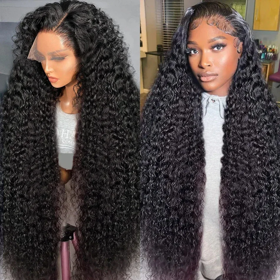 Deep Wave 13x4 13x6 Hd Lace Frontal Wigs Human Hair wig 30 40 42 Inch  Water Wave Curly 360 Lace Front Human Hair For Blak Women