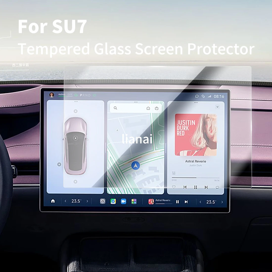 

Carplay Screen Protector Tempered Glass Protective Film Navigator Auto Car Stickers Accessories For 24 millet SU7