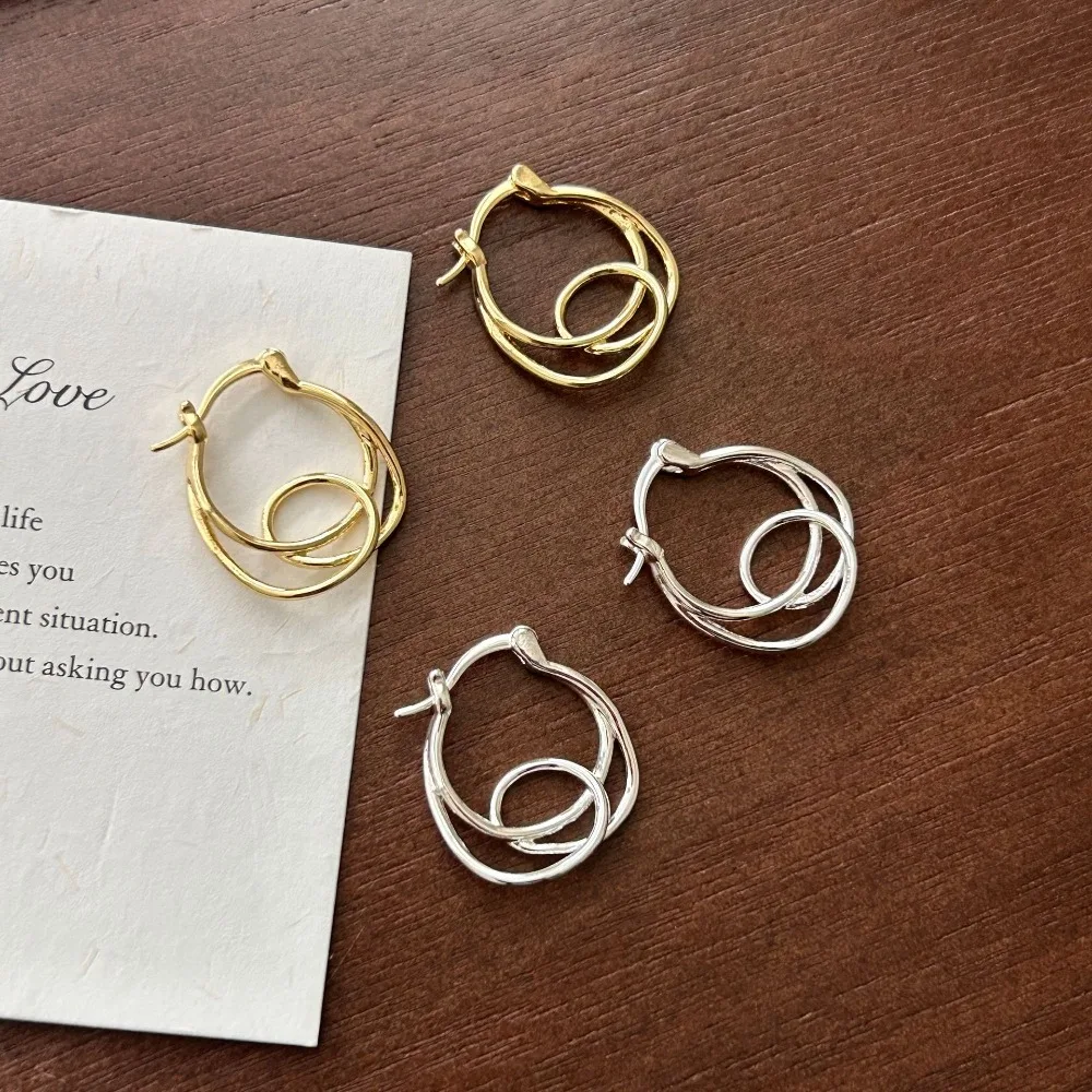 

Simple Irregular Lines Winding Hoop Earrings For Women Personality Hollow Out Earrings Fashion Party Jewelry Accessories Gift