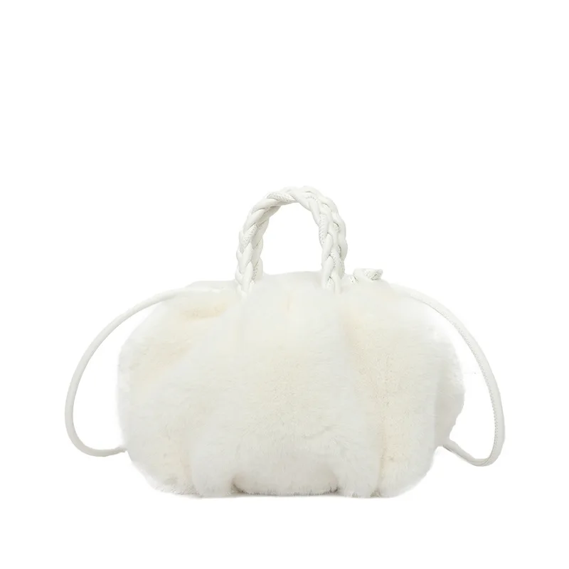 2023 Popular Warm Winter Women Handbags Plush Ladies Cloud  Rabbit Shaped Cute Female Clutch Purse Bag