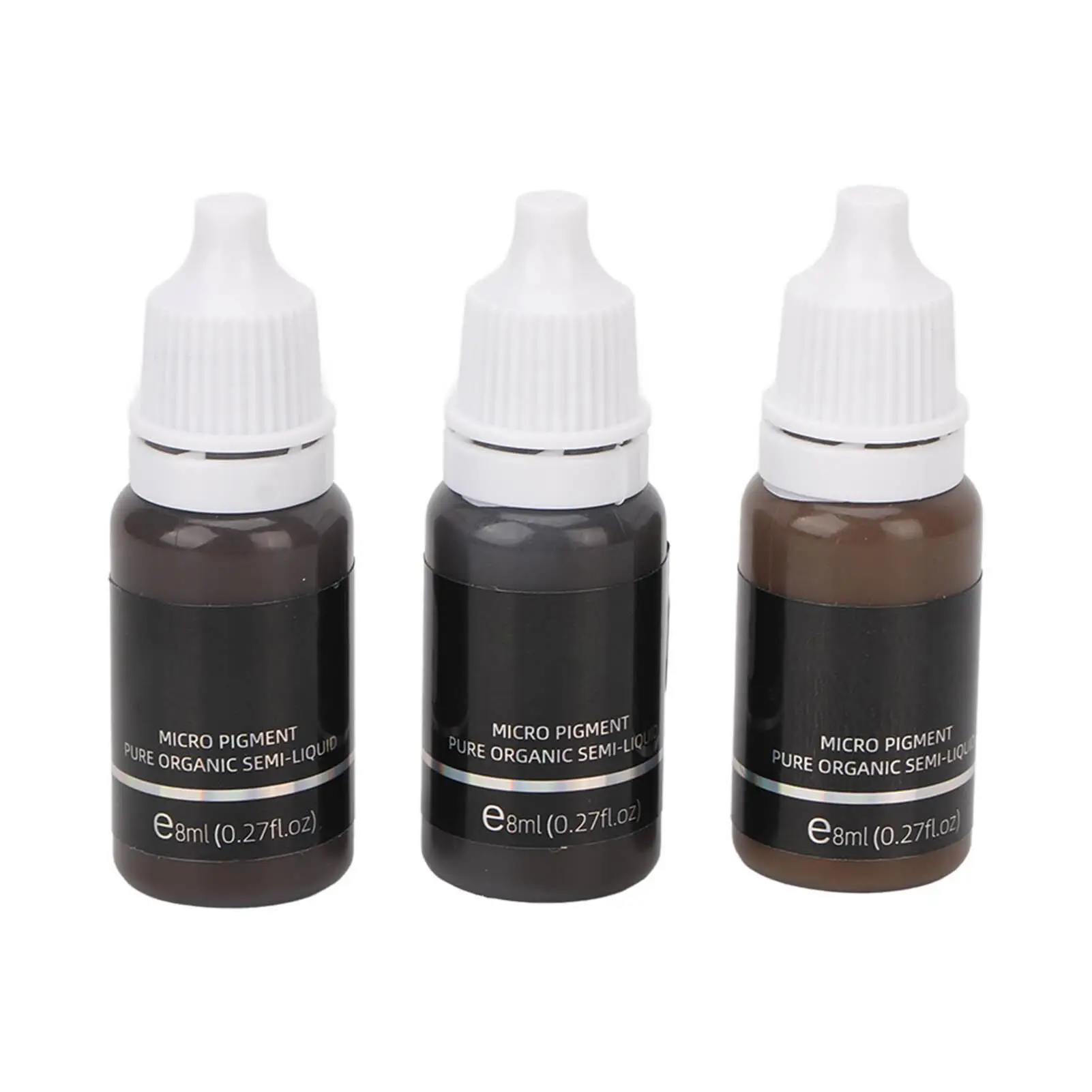 

3pcs 24ml Microblading Pigments - Black & Dark Brown Eyebrow Tattoo Ink for Realistic for practice