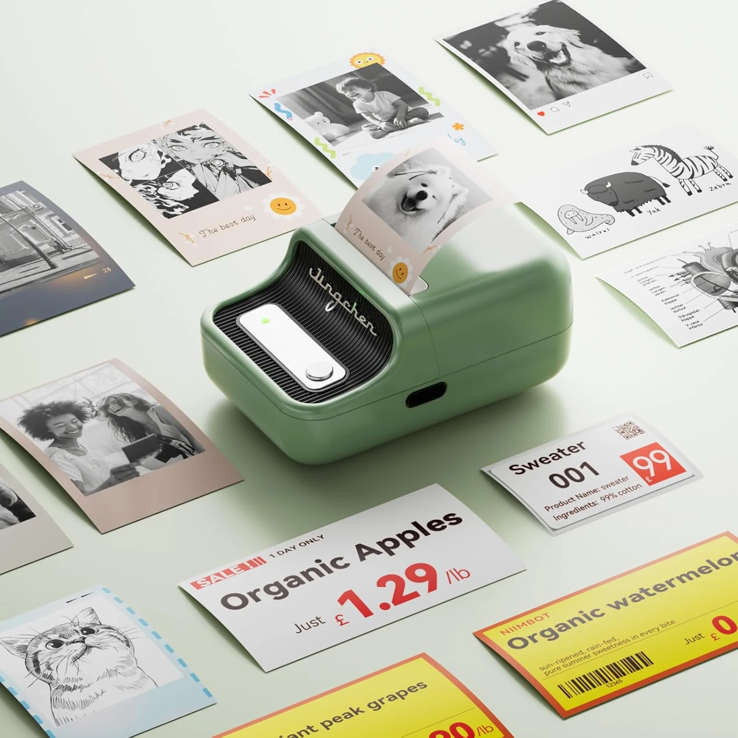 Niimbot B21 プロ写真プリンタミニサーマルプリンタ Bluetooth 20-50 ミリメートル写真粘着ステッカー家庭用/オフィス/ビジネス 300dpi