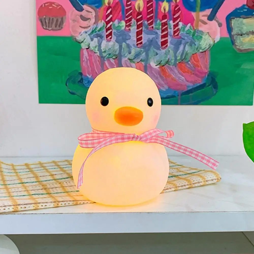 귀여운 어린이 작은 오리 곰 야간 조명, 만화 창의력 침실 침대 옆 램프