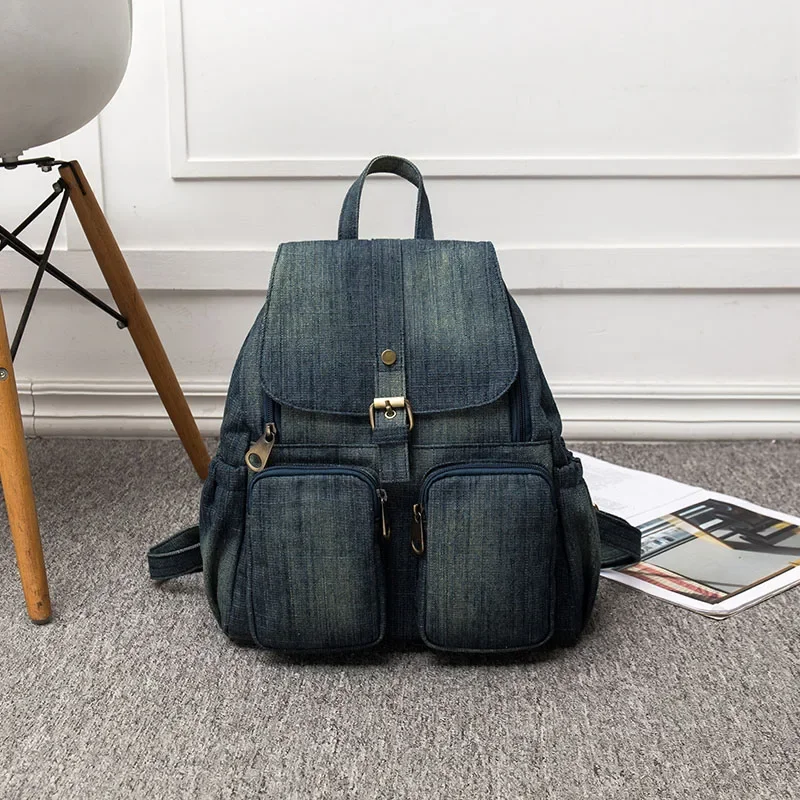 Denim Backpack Women's Leisure Travel Outing Shoulder Bag Large Capacity Fashion Female Schoolbags Suitable For Girls Daypack