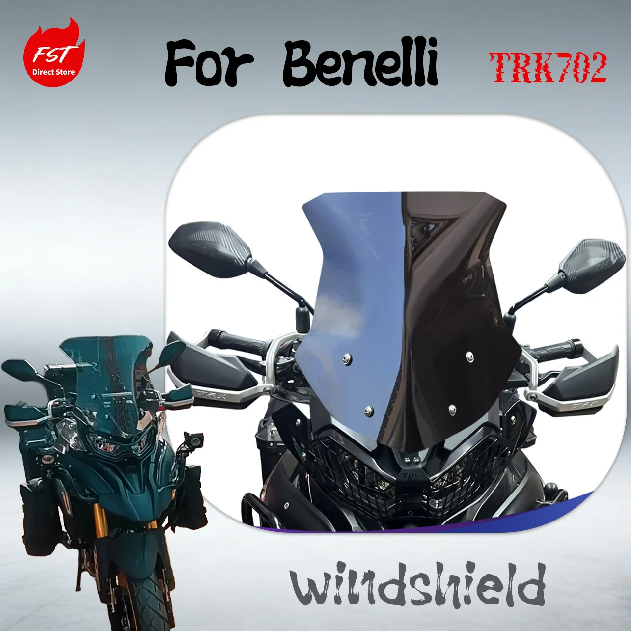 

Премиум-ветровое стекло для Benelli TRK 702 / 702X (2023-2026), увеличенное туристическое стекло, устойчивое к разрушению и атмосферным воздействиям