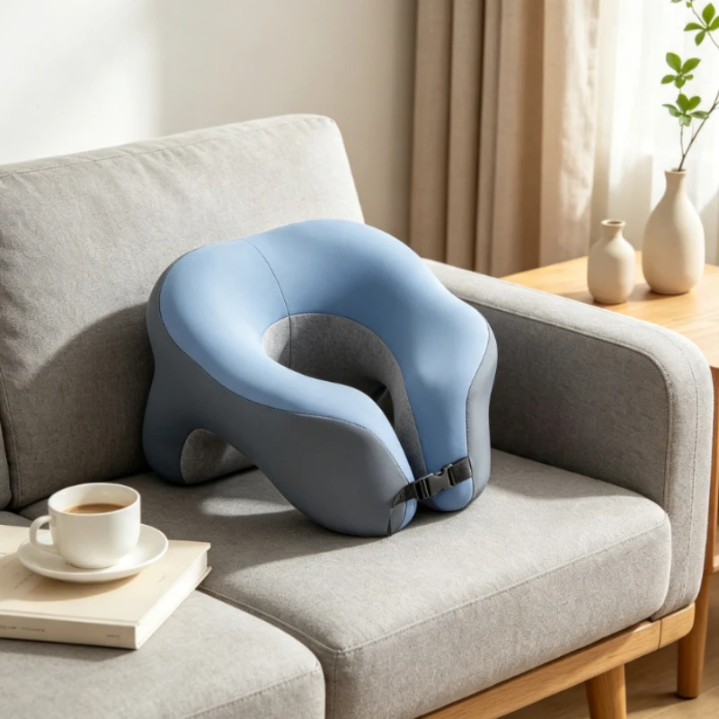Portable U-shaped Memory Foam Travel Pillow - Ergonomic Neck Cushion for Car, Airplane, Office, Sleeping, Soft & Breathable