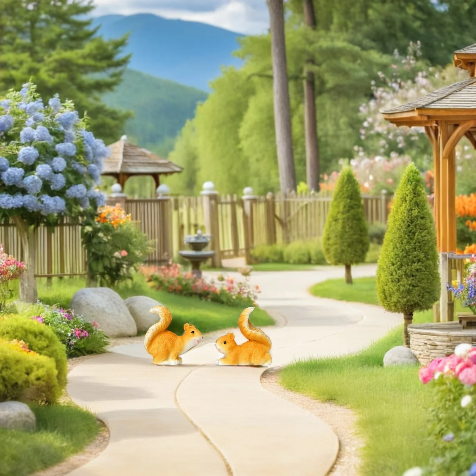 

8Pcs Mini Resin Squirrel Ornaments Realistic Mini Animal Sculptures Home Garden Desk Decorations Tiny Resin Sculpture Landscape