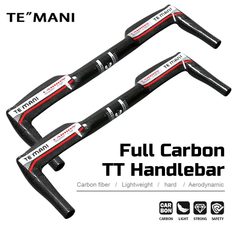 

TEMANI Carbon Aero TT Bullhorn Handlebar Ultralight Fixed Gear Road Bike Bicycle Racing Cycling Replacement Upgrade Accessories