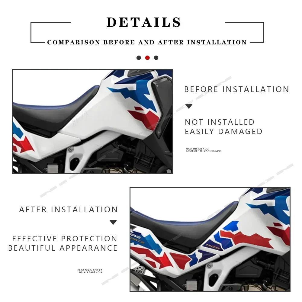For Honda Africa Twin 1100 L CRF1100 Adventure Sports 2024 Motorcycle Tank Pad Protection 3D Gel Epoxy Resin Sticker image 4