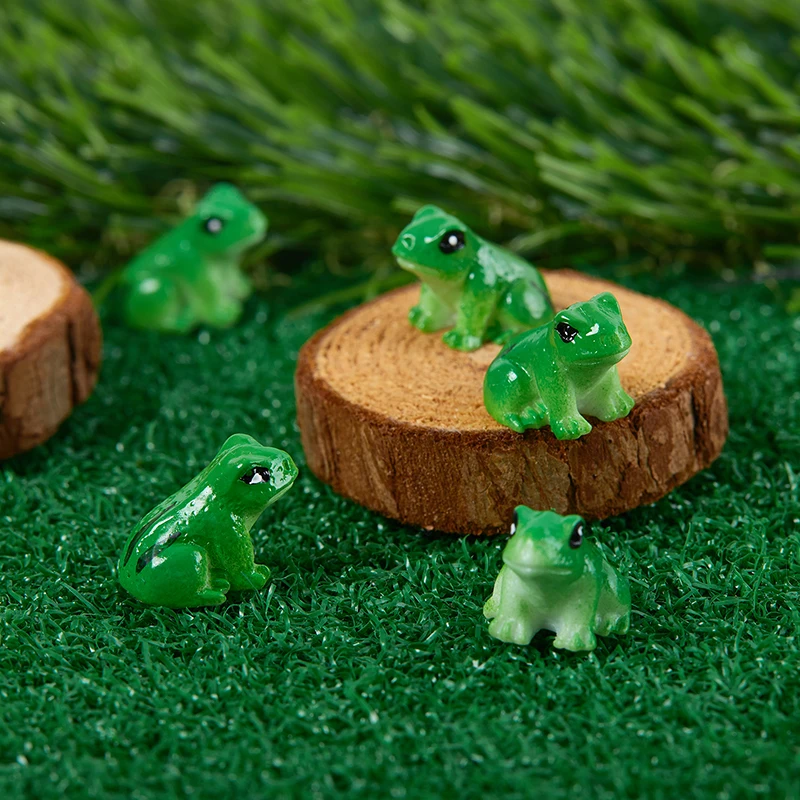 5/10Pcs Mini Frog Statue Animal Model Garden Micro Landscape Resin Crafts Home Decoration Accessories