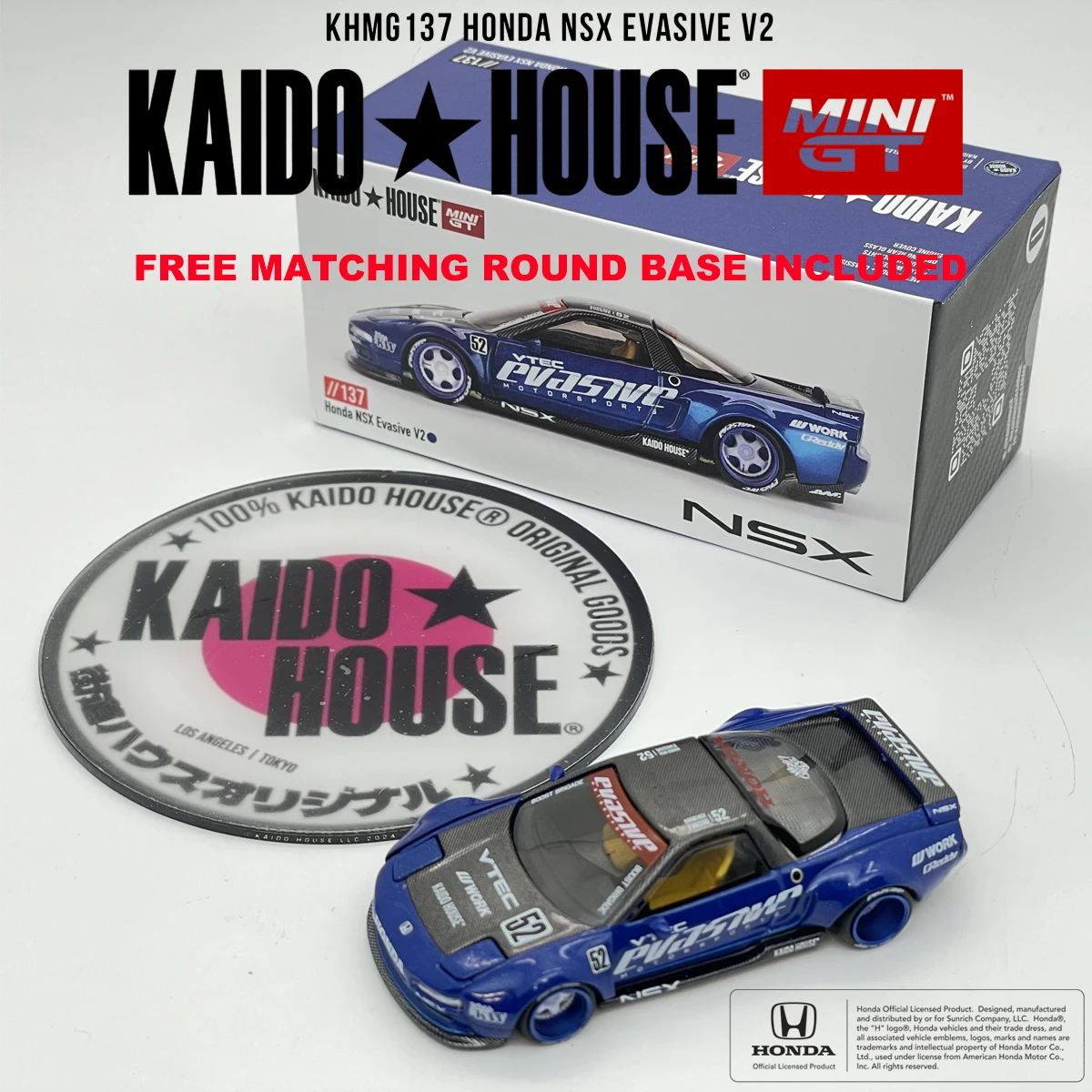 Kaido House x MINI GT, op voorraad: 1:64 NSX M3 CIVIC EF Skyline GTR R34 510 WAGON R33, modelauto van gegoten metaal met een opklapbare motorkap.