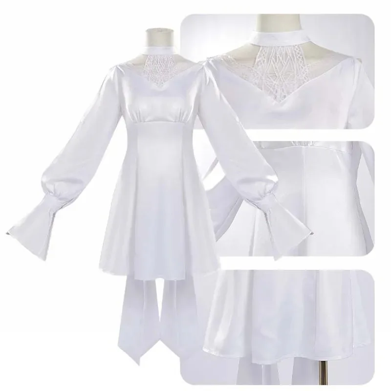 

Game FF14 Ryne Minfilia Cosplay Costume White Lace Long Dress Footwear Full Set Women Party Anime Carnival Suit Lolita Outfitsx;