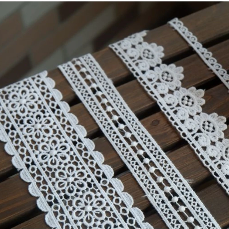 Cotton Thread Hollowed Out Flower Lace Trim, Water-soluble,DIY Headwear, Wedding Dress Splicing Accessories, RS4705, 10Yards/Lot