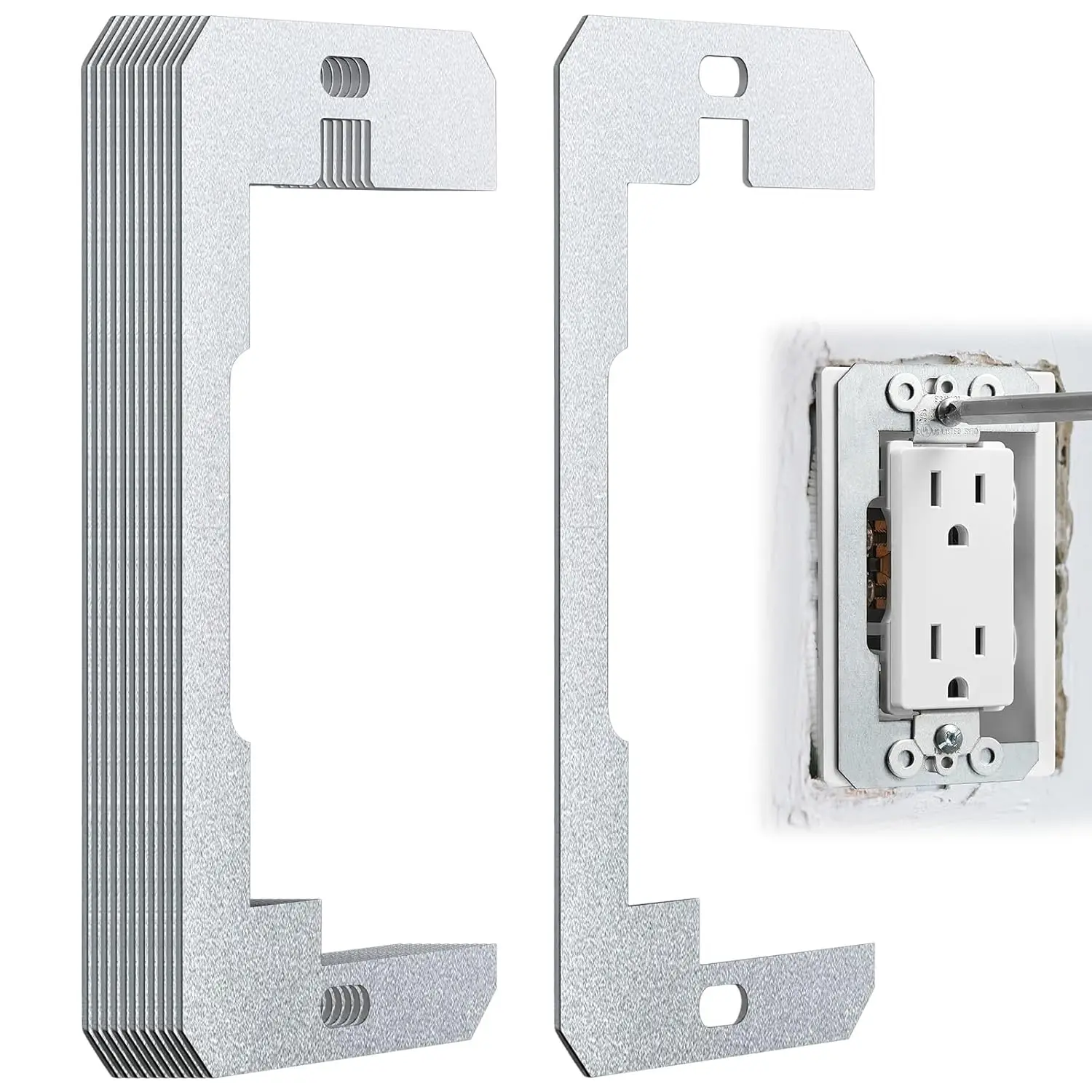 

5pcs Flush Fit Leveling Plates, Metal Outlet Spacers for Fix Loose Switch & Outlet, Wall Plate Spacer, Durable, Easy Install