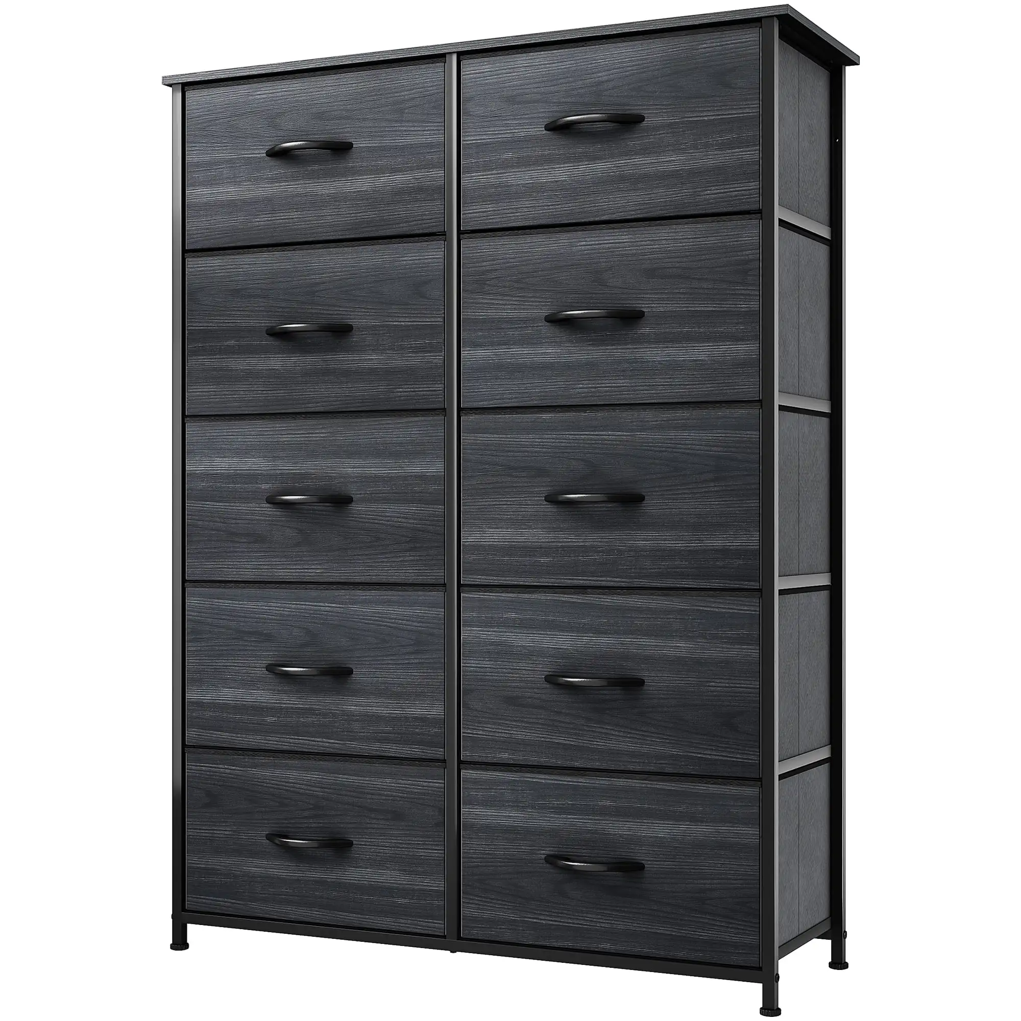 

10 Drawer Dresser - Fabric Storage Tower, Organizer Unit for Living Room,Black
