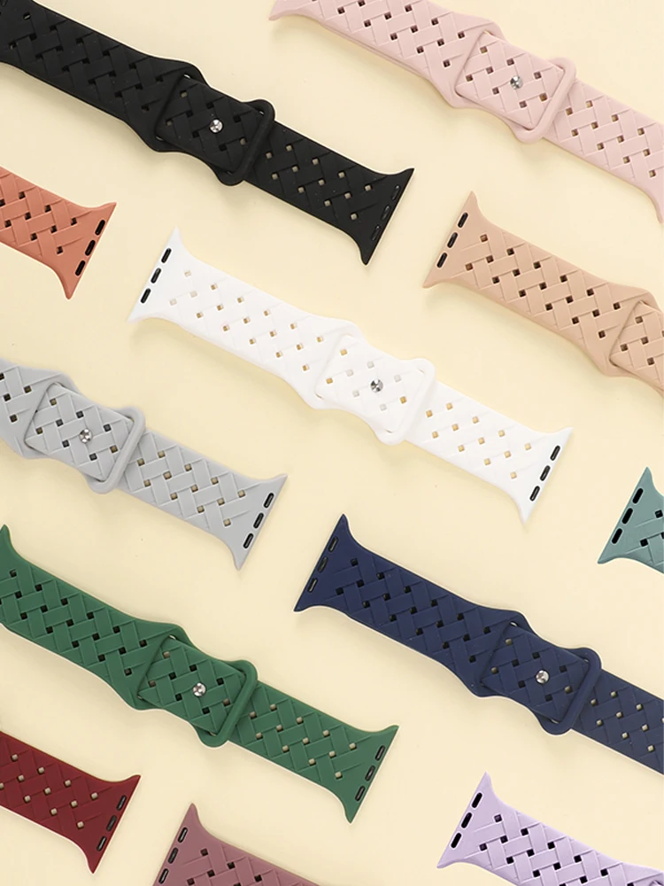 

Ремешок для Apple Watch Band 44 мм, 40 мм, 45 мм, плетеный, 49 мм, 41 мм, 42 мм, дышащий браслет correa iwatch series 9 8 7 se 3 5 6 ultra 2