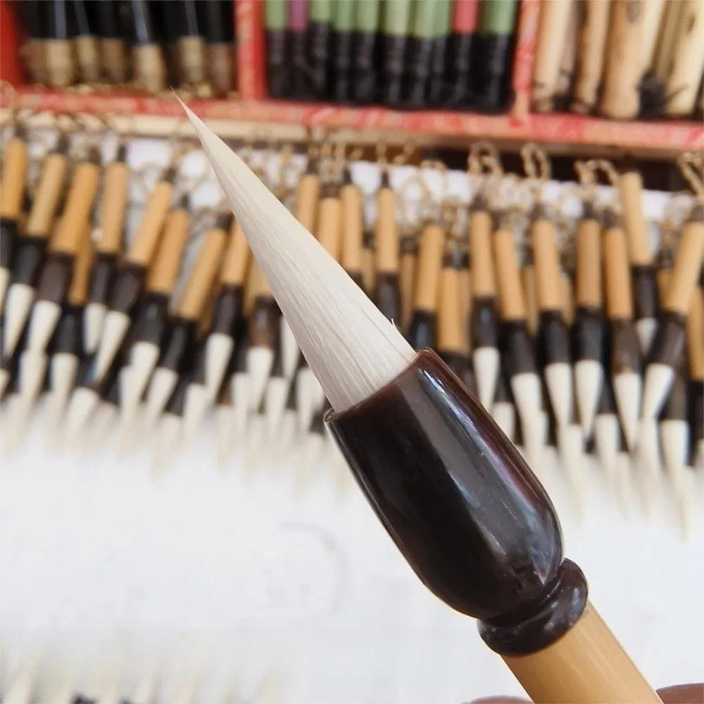 Portable Mini Chinese Calligraphy Brush Bamboo Handle Small Pocket Size Writing Brush Reusable Beginner-Friendly