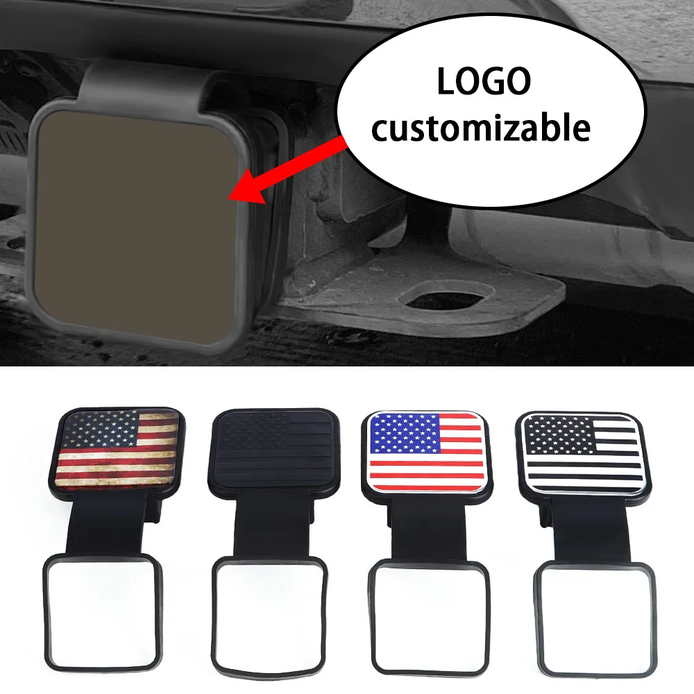 Trailer Hitch Receiver Cover Plug Waterproof Tube Cap Protector Dustproof Trailer Hitch Cover 2 Inch Receiver Auto Square Plug