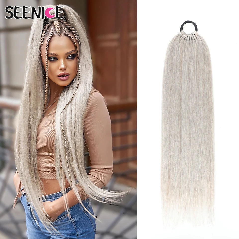 Long Straight Synthetic Ponytail Hair Extensions 24Inch Ombre Copper On Elastic Band Natural Hairpiece Heat Resistant For Women