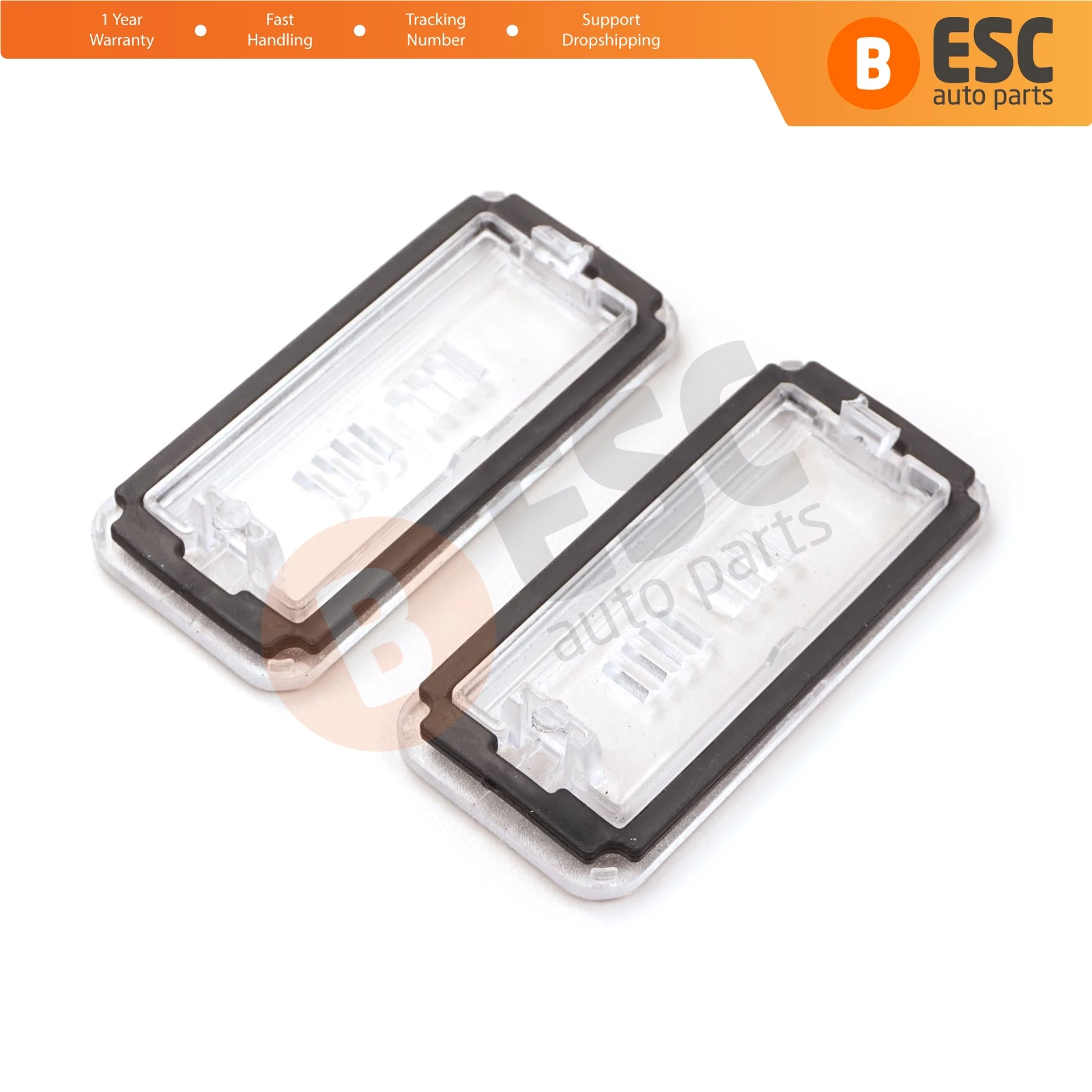 ESP1119-1 2 Pieces Rear Number Plate Lamp Light Lens Cover 51800482 for Fiat Abarth 500 500C Linea 